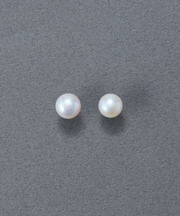Phoebe 〈金属アレルギー対応〉シェルパール ミニマルスタッドピアス/ホワイト　1.0mmパール