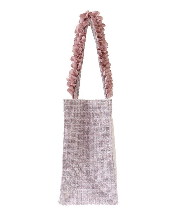 Maison de FLEUR ツイードフリルハンドルスクエアトートMバッグ Pink