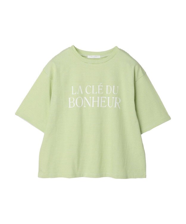 Green Parks 半袖ボーダーロゴＴＥＥ Light Green