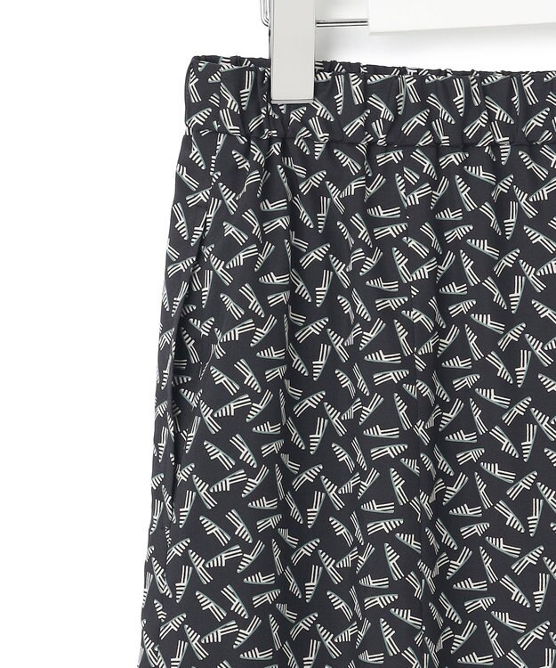 23区 L 【洗える】エスパドリーユプリント ティアード スカート ブラックプリント