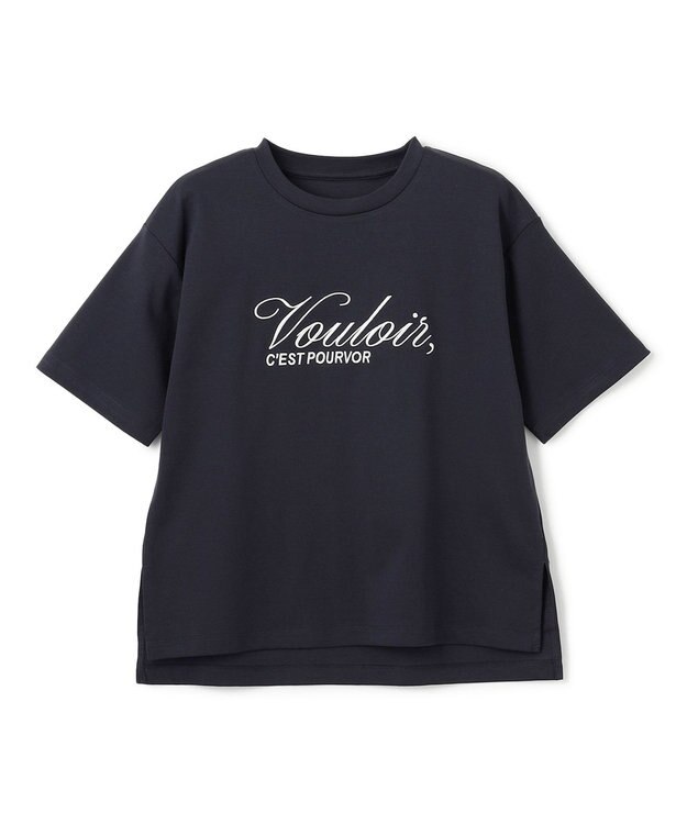 UNFILO BEAUTY FORM-Tコットン ロゴ半袖T ネイビー