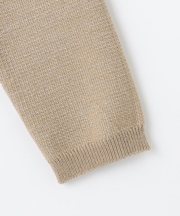 自由区 【洗える】シャイニーツイードニット アウター ベージュ