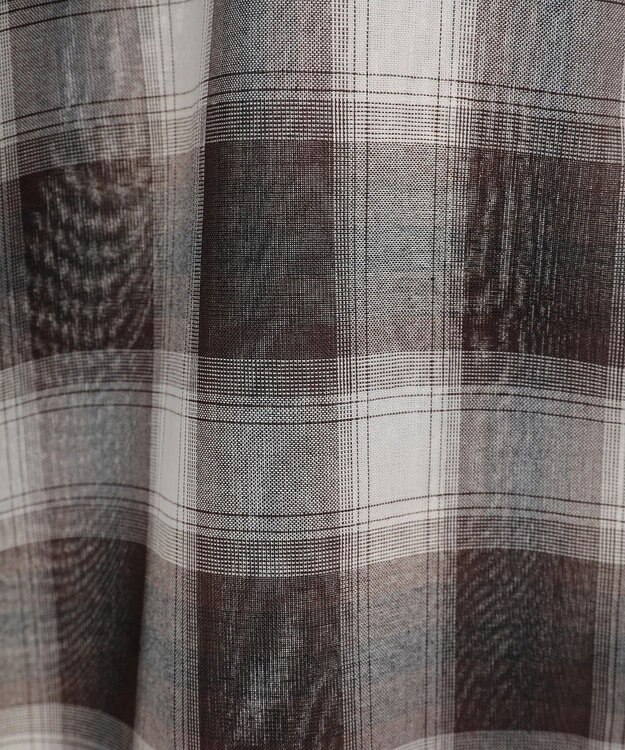 earth music&ecology 【2WAY】２ｗａｙショルダードロストリボンチェックシャツ Brown