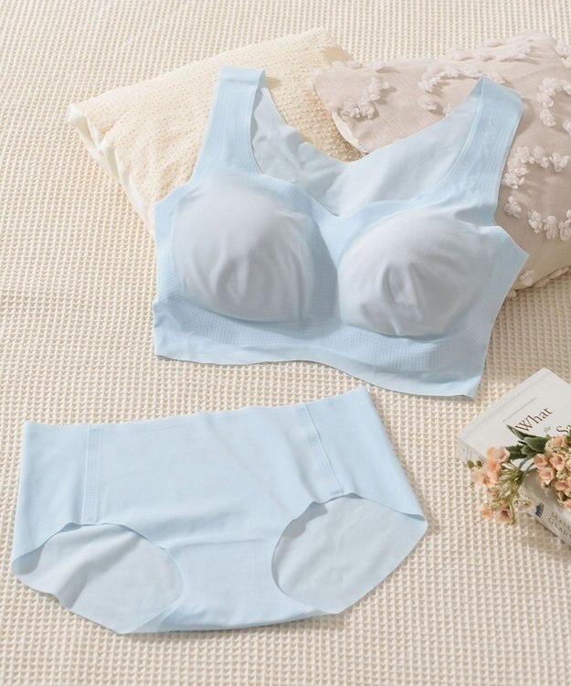 Wing ノンワイヤーブラ 【フィットトップ】 よく伸びて快適フィット 身生地部は吸汗速乾 MB1010 ウイング／ワコール サックス