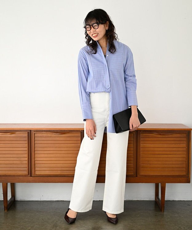 woadblue ＜坪田あさみさんコラボ＞SALUU　サルー /デニムパンツ ホワイト WHITE