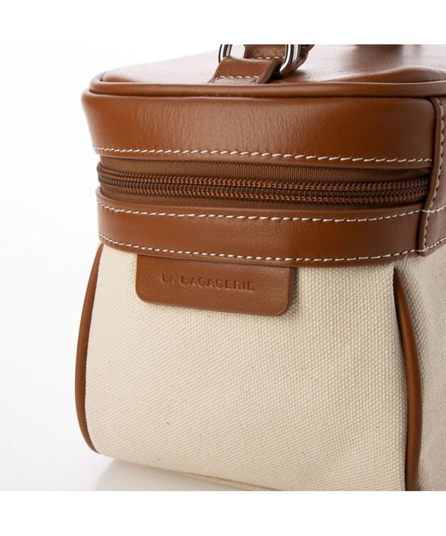LA BAGAGERIE 【倉敷帆布】キャンバスバニティバッグ ナチュラル