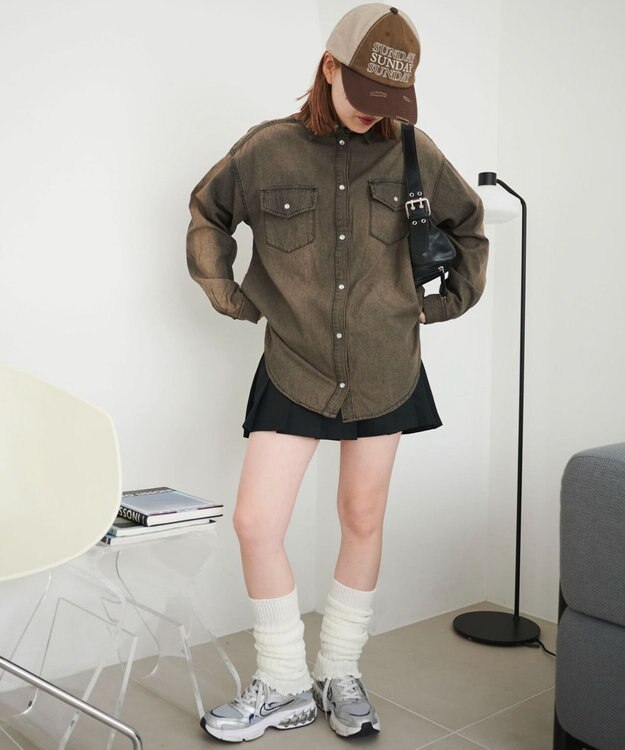 WEGO デニムウエスタンBIGシャツ デニムブラック