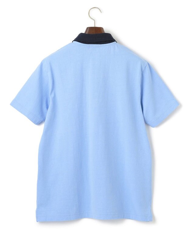 J.PRESS MEN バイカラーラガー ポロシャツ サックスブルー系