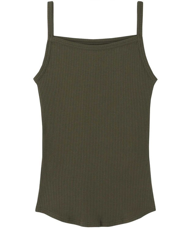 une nana cool 綿100% リブ編みコットン キャミソール OV