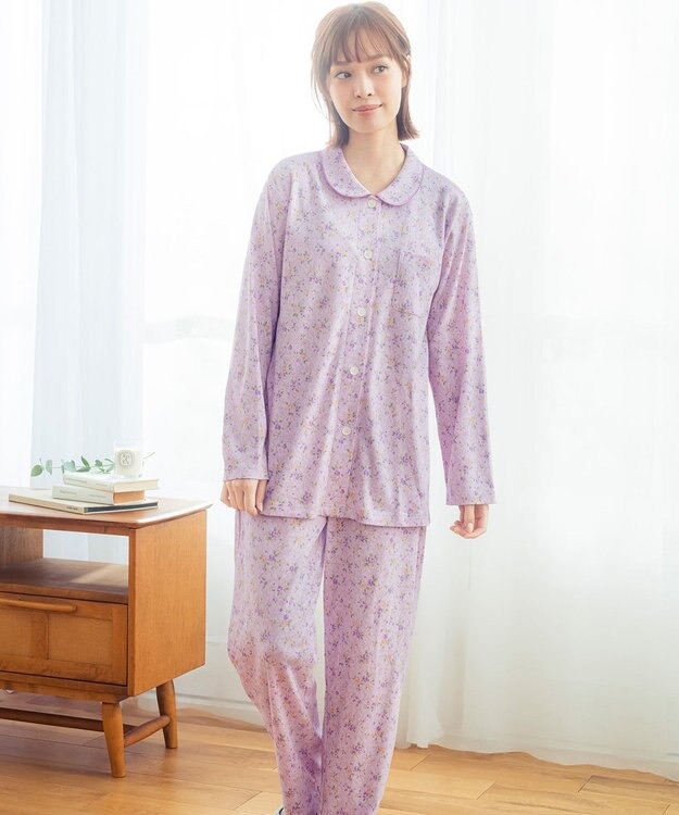 Wing パジャマ 長袖 長ズボン 綿100%(本体) レディース EP7040 ウイング／ワコール ピンク