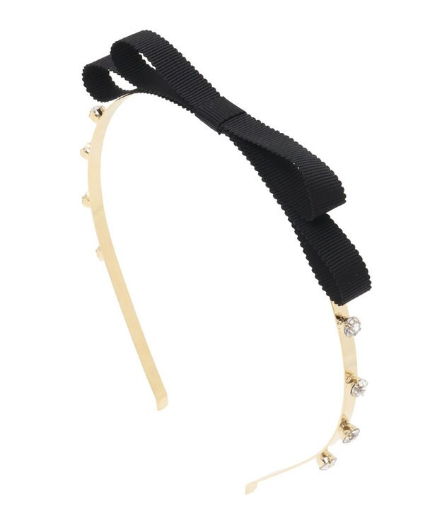 Maison de FLEUR グログランリボンカチューシャ Black