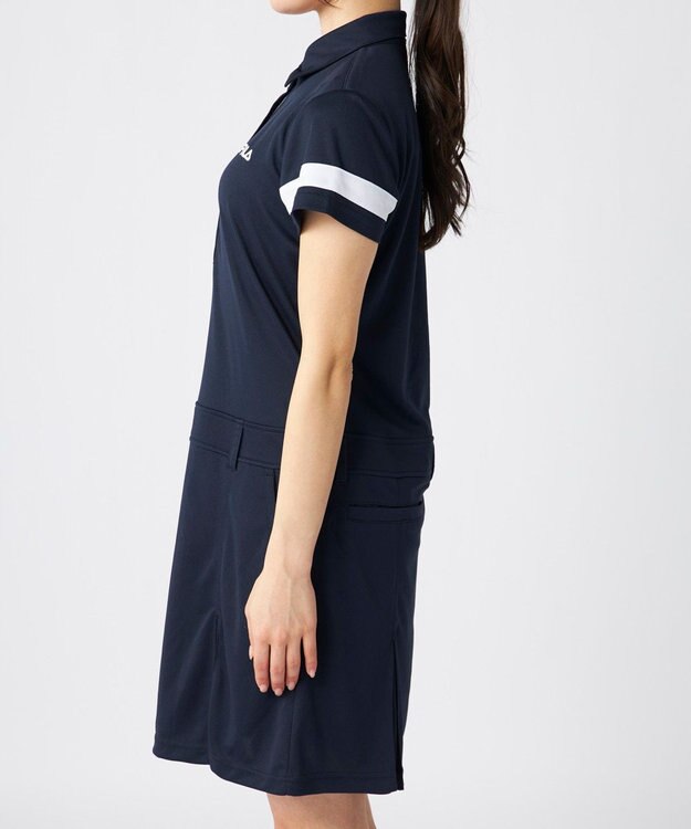 FILA GOLF／marie claire 【FILA GOLF】スポーティ半袖ワンピース ネイビー