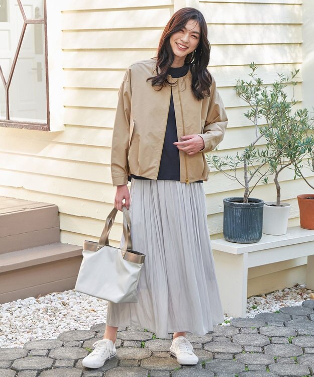 ANY 【ウエストゴム】ラップギャザースカーチョ ライトグレー