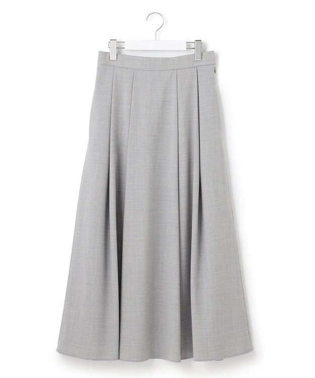 23区 【洗える】ウールブレンドストレッチ フレアスカート ライトグレー系