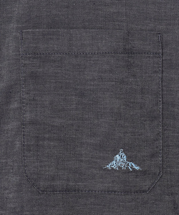 SHARE PARK LADIES 【UVカット・撥水・ストレッチ】イージーデニムノーカラーシャツ ネイビー系