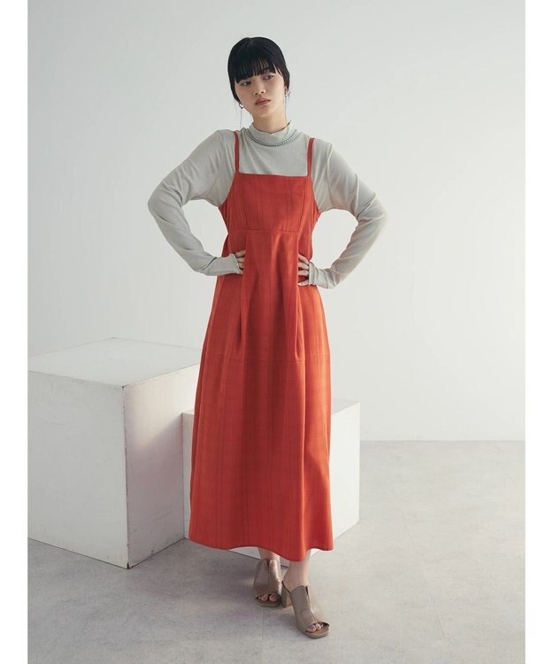 Green Parks ａ．バックギャザーキャミワンピース Red