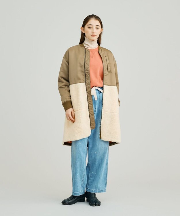 J.PRESS YORK STREET 【WOMEN】MA-1 ボア アウター カーキ系