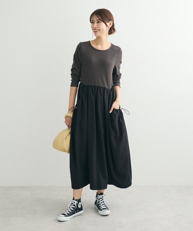 Green Parks ・ＳＵＧＡＲ　ＳＰＯＯＮ　コクーンハイブリットワンピー Charcoal Gray