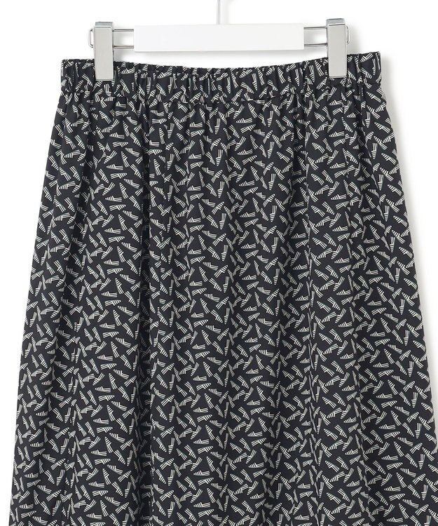 23区 【洗える】エスパドリーユプリント ティアード スカート ブラックプリント