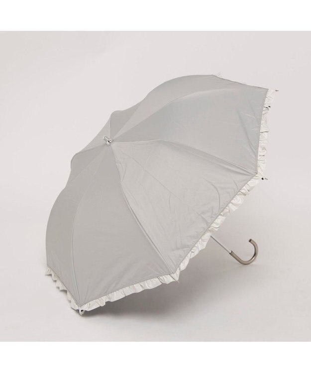 UNBILLION カシュネ cachenez / 【晴雨兼用】【日傘】UV カット率99％以上 PUバイカラーフリルトップレス折りたたみ傘 GY
