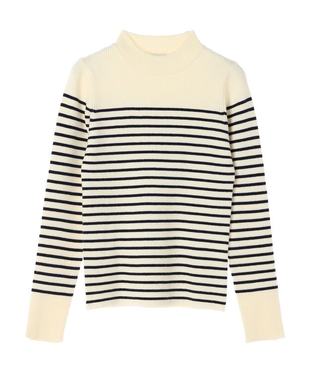 earth music&ecology ゴールド釦スリーブリブプルオーバー Border