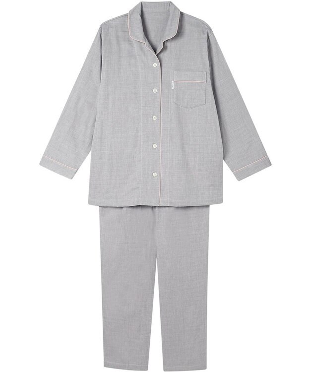 ワコール／睡眠科学 パジャマ 長袖 長ズボン 綿100%(本体) 三重ガーゼ レディース YDX567 睡眠科学／ワコール グレー