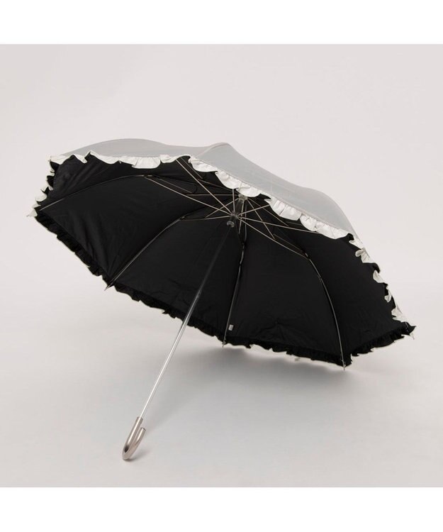 UNBILLION カシュネ cachenez / 【晴雨兼用】【日傘】UV カット率99％以上 PUバイカラーフリルトップレス折りたたみ傘 GY