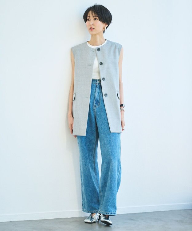 #Newans チュニックジレ グレー