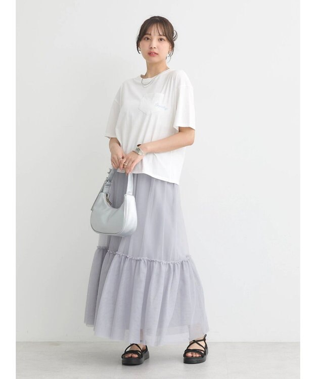 earth music&ecology Ｍｕｌｔｉｗａｙチュールスカート Light Gray