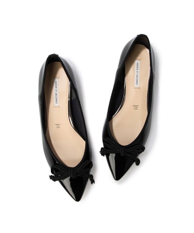MODE ET JACOMO <MODE ET JACOMO>リボンバレエシューズ ブラックエナメル