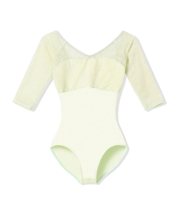 Chacott 6分袖レオタード リーフグリーン