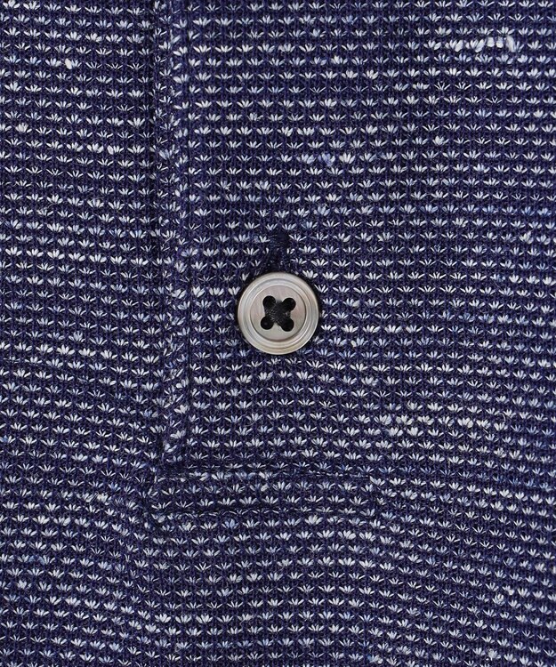 GOTAIRIKU 【麻混の清涼感】ノルマンディーリネン ボタンダウンポロシャツ(24年モデル) ネイビー系