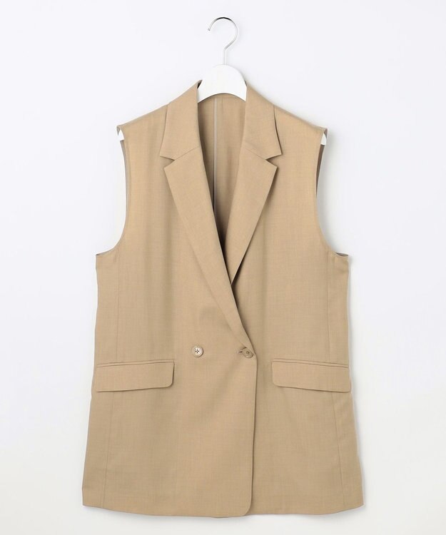 自由区 L 【セットアップ対応】ソフトツイルクロス ジレ ベージュ