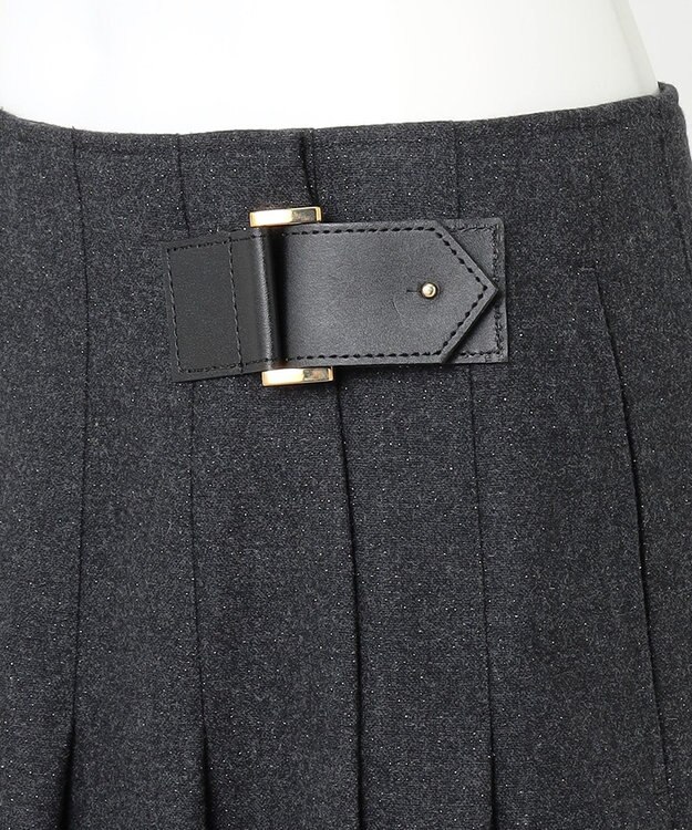 23区 【R(アール)】ウールラメ タックラップスカート チャコールグレー