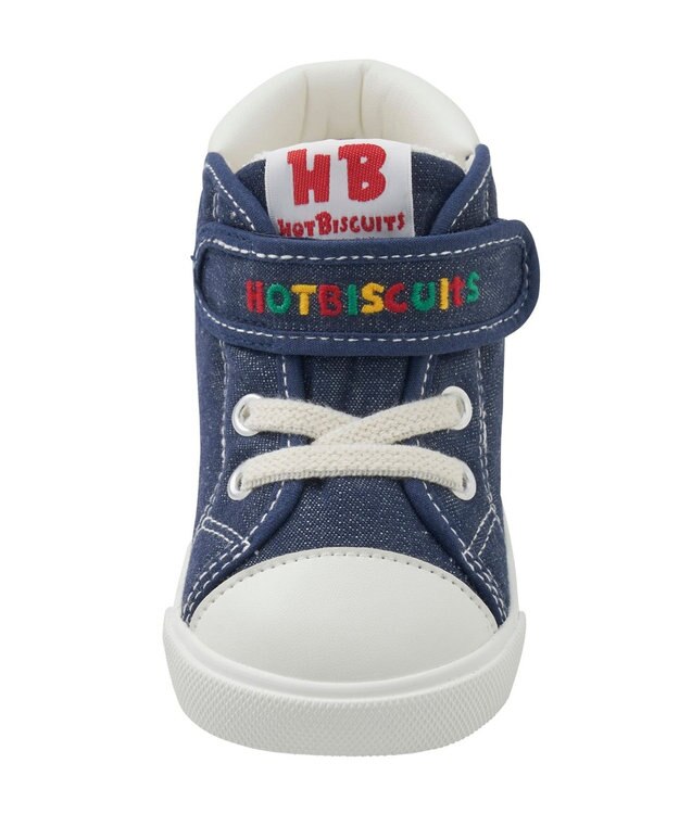 MIKI HOUSE HOT BISCUITS 【14-16cm】 かかと顔ドン デニム セカンドベビーシューズ 紺
