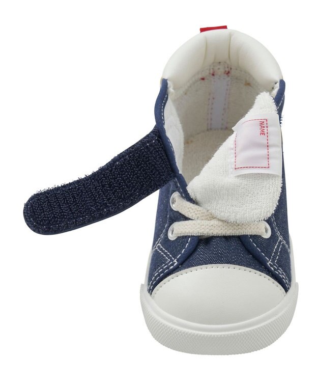 MIKI HOUSE HOT BISCUITS 【14-16cm】 かかと顔ドン デニム セカンドベビーシューズ 紺