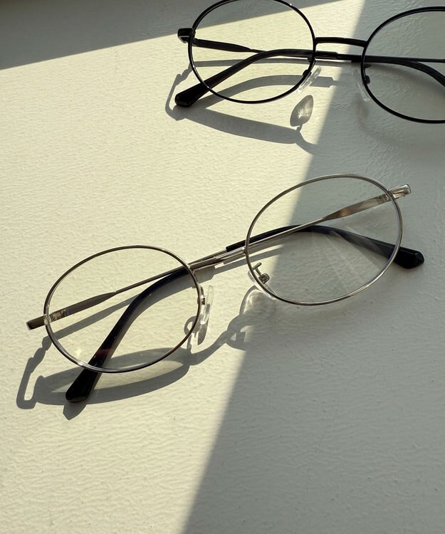 WEGO 【ユニセックス着用ITEM】オーバルメタルフレームアイウェア シルバー