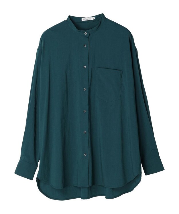 CRAFT STANDARD BOUTIQUE レーヨンデシンバンドカラーシャツ Green