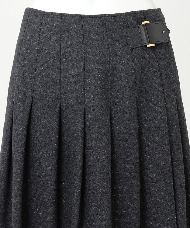 23区 【R(アール)】ウールラメ タックラップスカート チャコールグレー