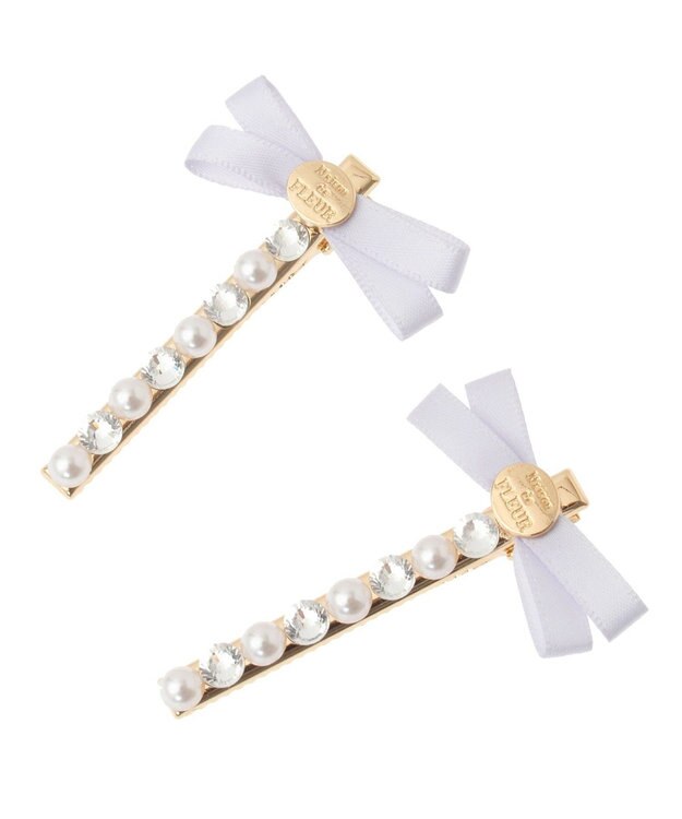 Maison de FLEUR リボンビジューピンセット Lilac