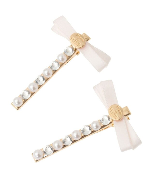 Maison de FLEUR リボンビジューピンセット Light Pink