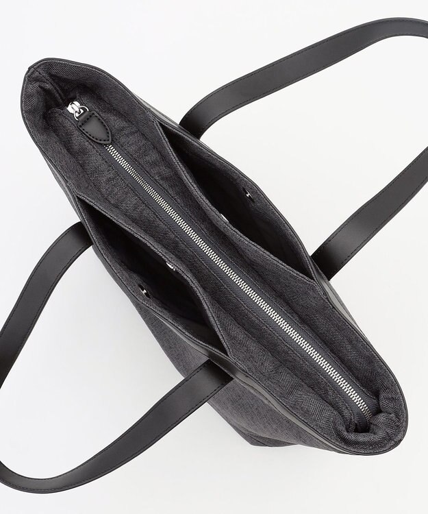 Y'SACCS リネンライク　イニシャルトート　Mサイズ ブラック