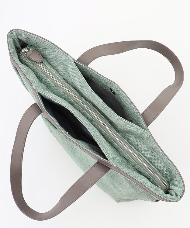 Y'SACCS リネンライク　イニシャルトート　Mサイズ ライトグリーン