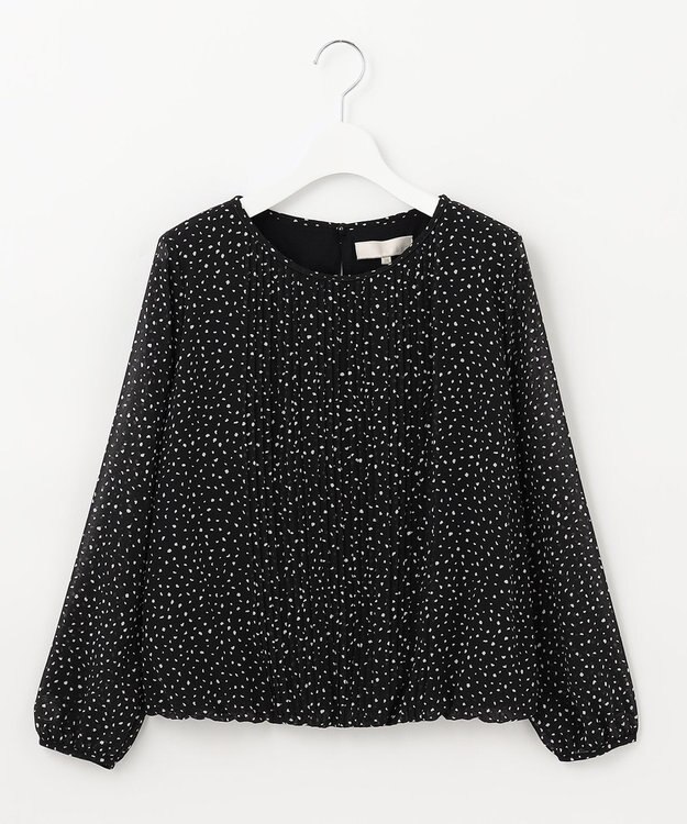 自由区 【洗える/ドット柄】ロイヤルシフォン プルオーバーカットソー ネイビー系5