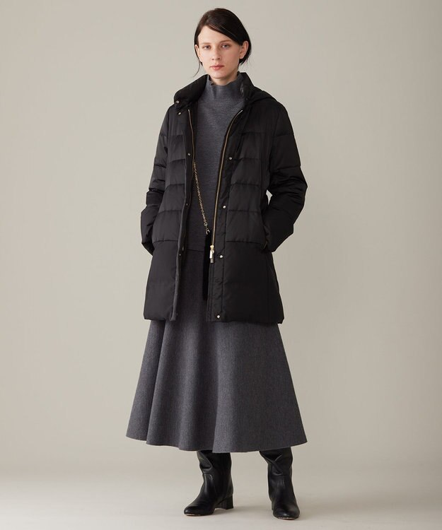 自由区 L 【セットアップ対応・洗える】ウールミラノフレア スカート グレー系