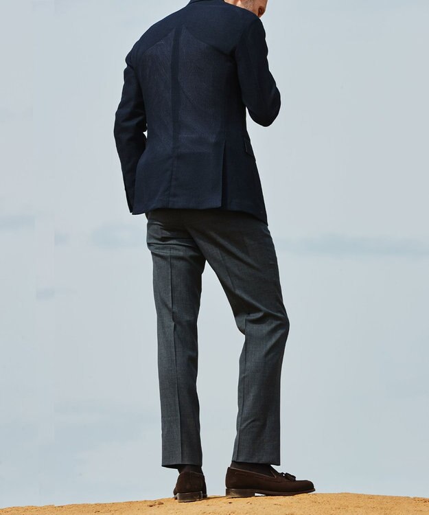 GOTAIRIKU ロングセラー【洗える/折り目加工/シワになりにくい/ウエストアジャスター】ウォッシャブル サマーウール100％パンツ_限定色(ノータック)23/24年モデル グレー系4