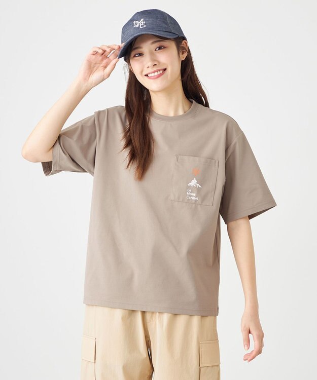 SHARE PARK LADIES 【UVカット・吸水速乾・ストレッチ・軽量 】ロゴポケットTシャツ（S・Mサイズ） グレー系