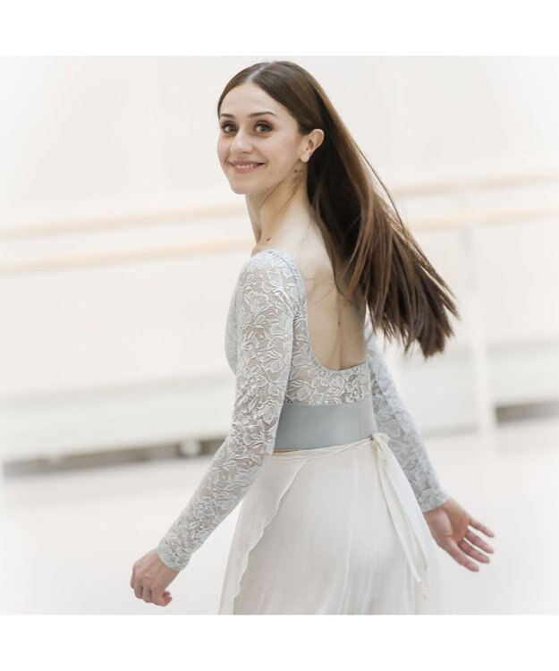 Chacott ◎【Nela ライン】ロングスリーブレオタード アクアグリーン