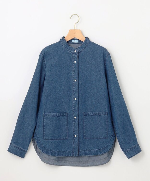 組曲 S デニム シャツジャケット ユーズドブルー系
