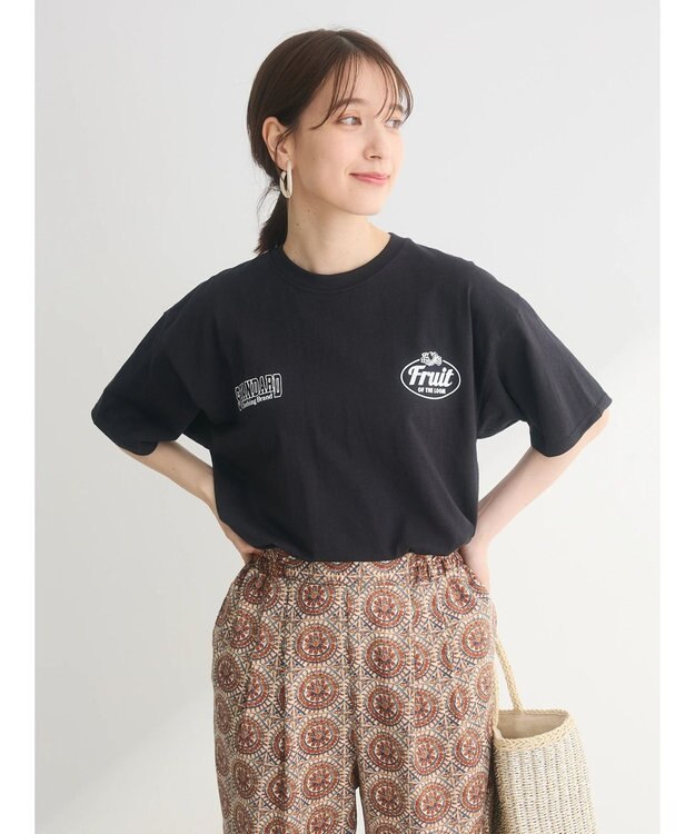 Green Parks ■　ＦＲＵＩＴ　ＯＦ　ＴＨＥ　ＬＯＯＭ　２ロゴｐｔＴＥＥ Black